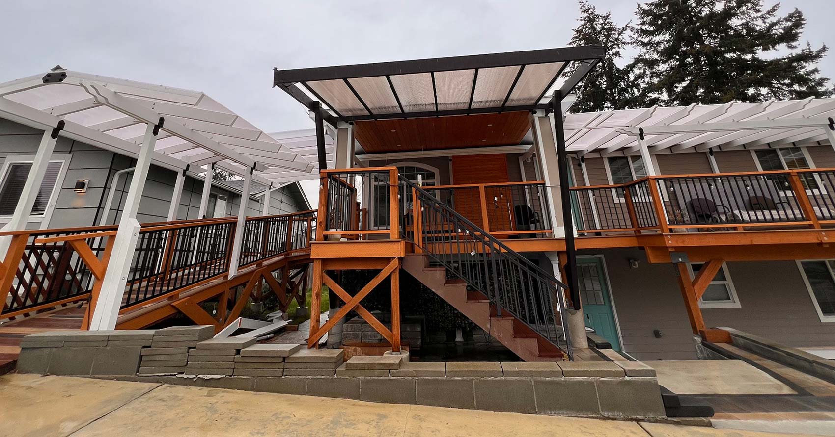 Polycarbonate Store Project Wheelchair Ramp and Awning built with Polycarbonate Sheets